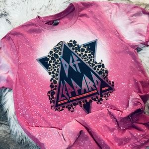 Def Leppard Pink Bleached Tee